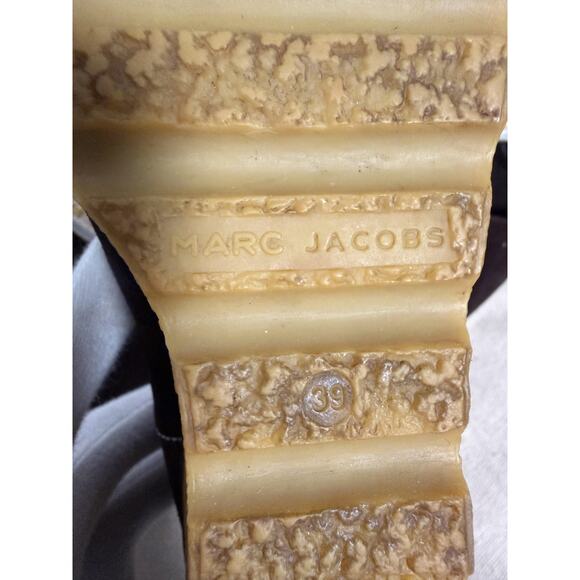 Marc Jacobs Boots Womens Size 39 Brown Suede Wedge Platform Embroidered Calf - Picture 7 of 12